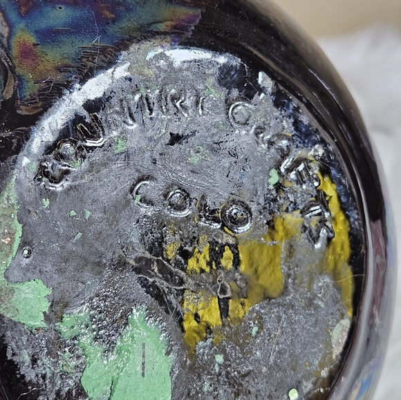 Vintage Country Craft Iridescent Black Ceramic Vase 1980s - Picture 7 of 9